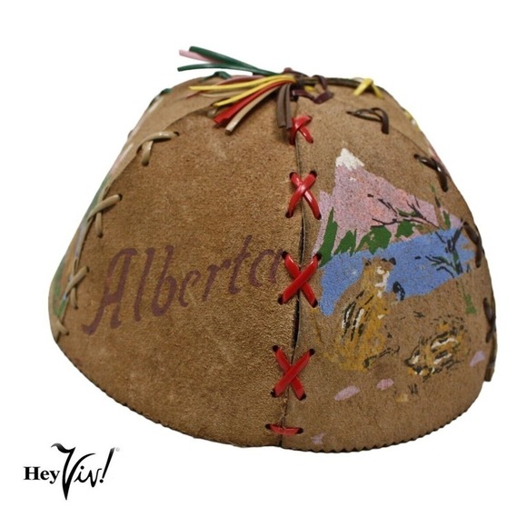 Vintage 60s Mental Health Industries Canada Scenes Souvenir Child Cap Beanie Hat - Picture 5 of 11